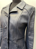 womens jacket  womens coat  womens  vintage  Urban Village Vintage  silk  retro  Navy Jacket  Navy  MOD  mens  lining  leather stitch  Leather Jacket  Leather  Jacket  button down  button  blue  70s  70  1970s  10