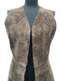 womens  vintage  Urban Village Vintage  urban village  suede  stitch detailing  stitch detail  long waistcoat  button front  brown  60s  1960s  12