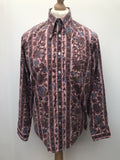 vintage  Urban Village Vintage  urban village  Stripes  Shirt  Printed T-Shirt  printed shirt  printed  print  Mens Shirts  mens  long sleeves  Long sleeved top  long sleeve  l  floral shirt  floral print  floral  cream  button  70s