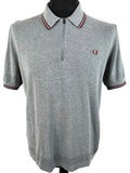 Fred Perry X Bradley Wiggins Cycling Polo Top in Grey and Burgundy - Size L