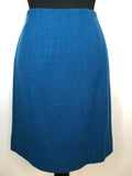 womens  vintage  skirt  MOD  jaeger  blue  8  60s  1960s