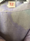 womens  vintage  Urban Village Vintage  top  purple  print blouse  pastel colours  pastel  multi  dagger collar  dagger  blouse  Bernat Klein  70s  1970s  12