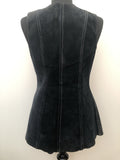 zip front  womens  vintage  Urban Village Vintage  urban village  suede  stitch detailing  stitch detail  long waistcoat  button front  black  8  60s  1960s
