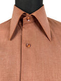 XL  vintage  Urban Village Vintage  urban village  tootal  shirt  mens  long sleeve  dagger collar  collar  button  brown  big collar  70s  1970s
