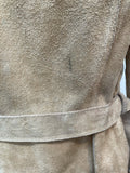 womens  western  vintage  Urban Village Vintage  Suede Jacket  Suede  press stud fastening  Jacket  collar  brown  big collar  Belted waist  belt  70s  70  60s  1970s  1960s  12  10/12  10
