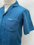 vintage  Urban Village Vintage  urban village  summer  short sleeved  short sleeve  short  shirt sleeve  Shirt  printed shirt  print  pockets  Mens Shirts  mens  M  electric blue  cuban  chest pockets  chest  button up  button front  button  50s style  50s  50  1950s