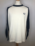 90s Fred Perry Striped Long Sleeve T-Shirt - Size L