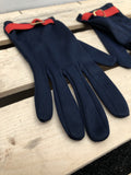 womens accessories  womens  vintage  Urban Village Vintage  tight fitting  S  Red  Navy  gloves  button detail  buckle strap  buckle detail  60s  1960s