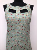 zip  womens  vintage  Urban Village Vintage  urban village  neck cut out  green  floral print  floral dress  dress  ditsy  cut out  back zip  60s  1960s  10  Online
