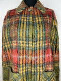 Wool Blend  wool  womens  Welsh Woolens  vintage  Urban Village Vintage  urban village  red  One Size  multicoloured  multi  Green  dress  collar  cape  button  big collar  Andrew Stuart  50s style  50s  50  1950s  100% Wool