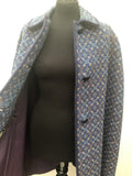 womens  Welsh Woollens  welsh wool  welsh  vintage  tapestry  S  MOD  cape  Blue  60s  1960s Urban Village Vintage