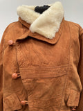 zip  womens  vintage  tan  Suede Jacket  Suede  stitch detailing  stitch detail  sheepskin collar  Sheepskin  retro  quilted  m  long sleeve  dress  double fasten  cropped  copyright  collar  button  brown  bomber jacket  bomber