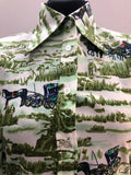 1970s Dagger Collar Novelty Print Shirt - Size UK 10