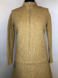 womens  vintage  Urban Village Vintage  Pariken Paris  MOD  high neck  front zip fastening  brown  60s  1960s  12