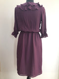 womens  vintage  Urban Village Vintage  urban village  purple  long dress  frill sleeves  frill sleeve  dress  70s  70  1970s  10