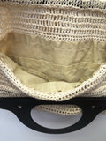 womens bag  womens  vintage  Urban Village Vintage  shopper bag  One Size  logo  hand bag  crochet knit  cream  bag  accessories  70s style  70  1970s