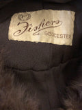 womens  vintage  Urban Village Vintage  urban village  Small  s  retro  real fur  mink  lining  lined  hook and eye  fur  Fishers Gloucester  evening  capelet  cape  brown  40s  40  1940s