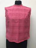 1960s Sleeveless Blouse in Pink - Size 12