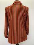 womens shirt  womens jacket  womens  vintage  Urban Village Vintage  urban village  Stripes  Shirt  retro  red  Orange stripes  orange  MOD  long sleeve  Jacket  high neck  dagger collar  dacron  collar  coat  button down  butte knit  brown  70s  60s  1970s  1960s  12