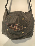 One Off Handmade Barbour Bag Made From Original Vintage Barbour Border Waxed Cotton Jacket Blue - Urban Village Vintage