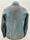 vintage  Urban Village Vintage  urban village  Suede Jacket  Suede  stitch detailing  stitch detail  S  reversible  mens  long sleeve  Leather Jacket  Leather Coat  Leather  collar  blue  big collar  70s