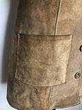 zip front  womens  vintage  Urban Village Vintage  urban village  suede  stitch detailing  stitch detail  press stud fastening  press stud  long waistcoat  button front  brown  60s  1960s