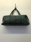Vintage 1960s Plaid Quilted Handbag in Green