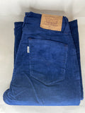 Levis 1970s Deadstock White Tab Corduroy Flares in Blue - Size W24 L34 Petite
