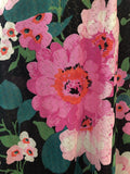 zip back  womens  vintage  Urban Village Vintage  short sleeved  Ronald Joyce  pink  maxi dress  maxi  keyhole neck  halter neck  floral  dress  dagger  black  After Six  70s  6  1970s