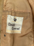 vintage  Urban Village Vintage  urban village  mustard  mens  M  long sleeve  leather stitch  Leather Jacket  Leather Coat  Leather  Jacket  david conrad  collar  button down  big collar  belted jacket  belted  belt  70s  1970s