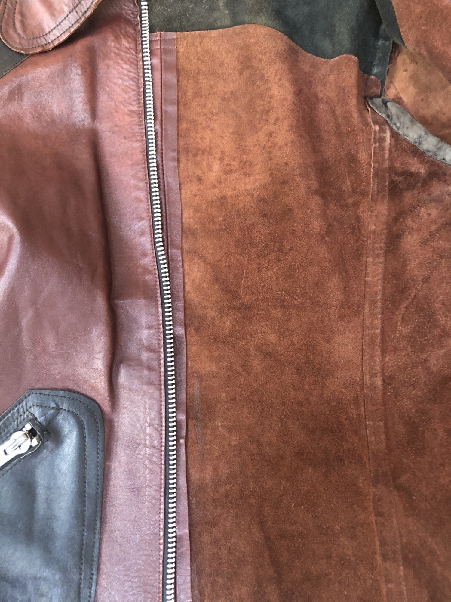 Mens 1960s / 1970s Beagle Collar Leather Jacket - Oxblood - Size L - Urban Village Vintage