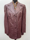 womens  vintage  Urban Village Vintage  urban village  retro  purple  pockets  patterned  pattern  long sleeve  lining  Leather Jacket  Leather Coat  Leather  lapels  Jacket  button fastening  button down  70s  1970s  14