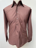1960s Penny Collar Shirt - Brown - Size M-L