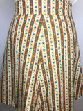 womens  white  vintage  Urban Village Vintage  urban village  Skirts  skirt  retro  orange  multi  Mini Skirt  chevron stripe  blue floral print  8  60s style  60s  60  1960s  1960