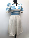 zip  womens  vintage  Urban Village Vintage  urban village  shirt dress  dress  dagger collar  cream  collar dress  collar  blue  big collar  70s style  70s  1970s  10