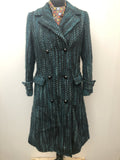 womens coat  womens  vintage  Turquoise  long coat  Green  double breasted coat  double breasted  blue  Aquascutum  12 urban village vintage