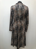 zip  womens  vintage  V-Neck  Urban Village Vintage  urban village  printed dress  multi  long sleeve  lightweight  dress  black  back zip  60s  1960s  10