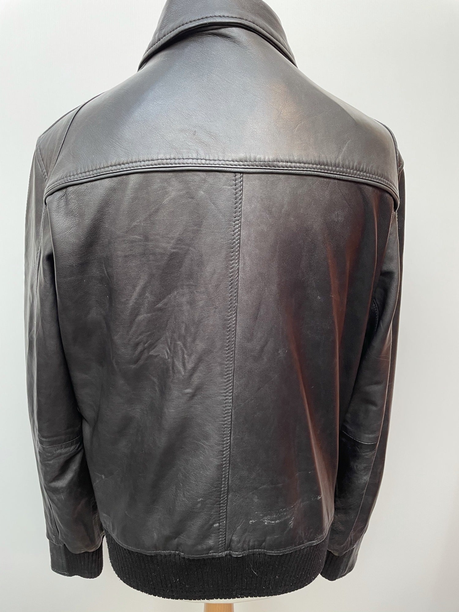 vintage  MOD  Mens jacket  mens coat  Mens Bomber jacket  mens  l  Jacket  Black Leather  Black Jacket  black  ben sherman