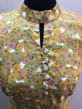 womens  vintage  Urban Village Vintage  sleevless  silk feel  oriental  knee length dress  knee length  floral dress  floral  dress  button detailing  angel  60s  1960s  12