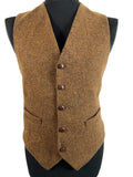 Vintage Tweed Waistcoat in Brown by St Michael - Size M