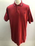 Fred Perry 100% Cotton Pique Polo Top Red - Size XL