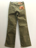 white tab  W26  vintage  Urban Village Vintage  urban village  petite  mens  logo  levis strauss  levis  levi strauss  levi  L34  khaki  green  flares  corduroy  cords  corded  cord