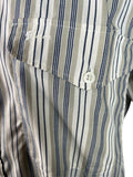 vintage  Urban Village Vintage  top  stripey  Stripes  striped  stripe pattern  stripe detailing  stripe  short sleeved shirt  short sleeved  short sleeve  Shirt  multi  mens  L  Gabicci  embroidered logo  Embroidered  blue stripes  beige  70s  1970s