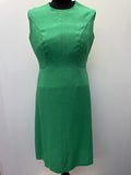 1960s Sleeveless Midi Dress in Green - Size 12