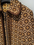 Vintage 1960s Welsh Wool Tapestry Cape & Gilet Set Brown Yellow Urban Village