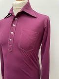 vintage  Urban Village Vintage  urban village  Three Button  stitch detailing  stitch detail  Shirt  S  purple  Mens Shirts  mens  long sleeves  Long sleeved top  long sleeve  disco  dagger collar  collar  button down  big collar  70s  3 button  1970s