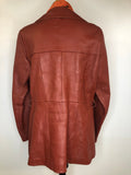 womens jacket  womens coat  womens  vintage  Urban Village Vintage  urban village  soft leather  Scandinavian fur co  retro  pockets  Leather Jacket  Leather Coat  Leather  Jacket  coat  button  brown leather  brown  big collar  autumn