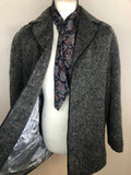 wool  Winter Coat  winter  vintage  Urban Village Vintage  urban village  thick  pockets  mohair  Mens Mac  mens coat  mens  L  Jacket  Grey  front pockets  collared  collar  coat  button fastening