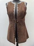 womens  waistcoat  vintage  Urban Village Vintage  urban village  Suede Jacket  Suede  sleevless  sleeveless  retro  red  medieval  Leather  Jacket  dark brown  buckles  brown leather  brown  70s  70  60s  1970s  1960s  10