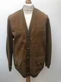 vintage  Urban Village Vintage  urban village  Suede  mens  long sleeves  long sleeve  L  Glenhusky of Scotland  cardigan  cardi  button  brown  70s  1970s